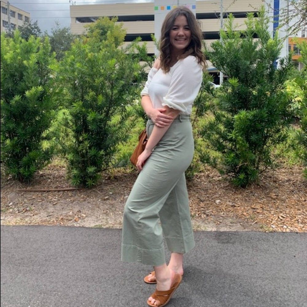 Green everlane wide leg pants